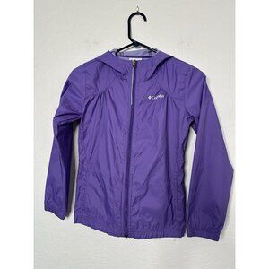 Columbia Girls' Switchback™ II Hood Jacket Medium 10/12 Purple Nylon Rain Jacket